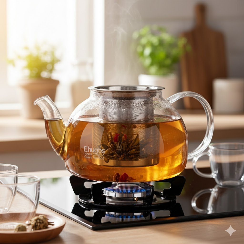 Ehugos 1500ml Glass Teapot Review – Elegant, Stovetop-Safe Tea Kettle with Infuser for Women