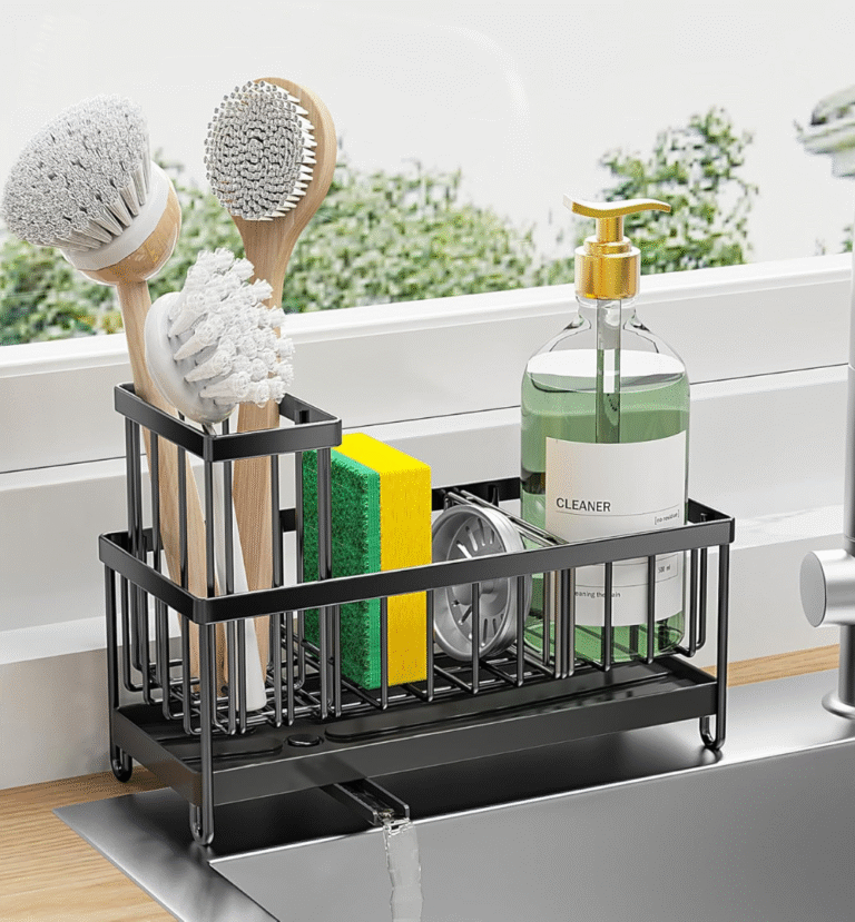 The Ultimate 5-Star Review Cisily Black Sponge Holder A Masterpiece of Modern Kitchen Organization